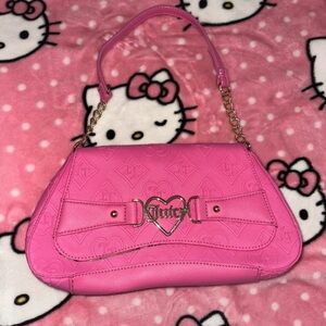 Juicy Couture Hot Pink Heart-Emblem Shoulder Bag